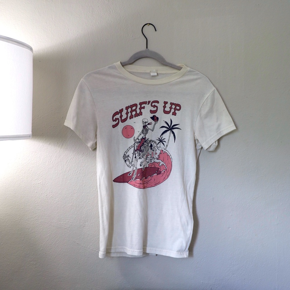 Surfs Up Cowboy Skeleton Graphic Tee